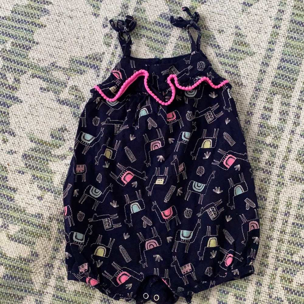 Llama & cactus print romper